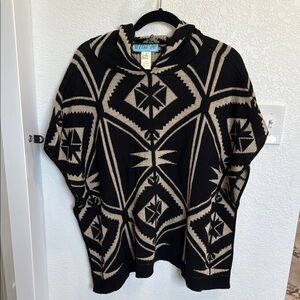 Black and Tan Geometric Poncho